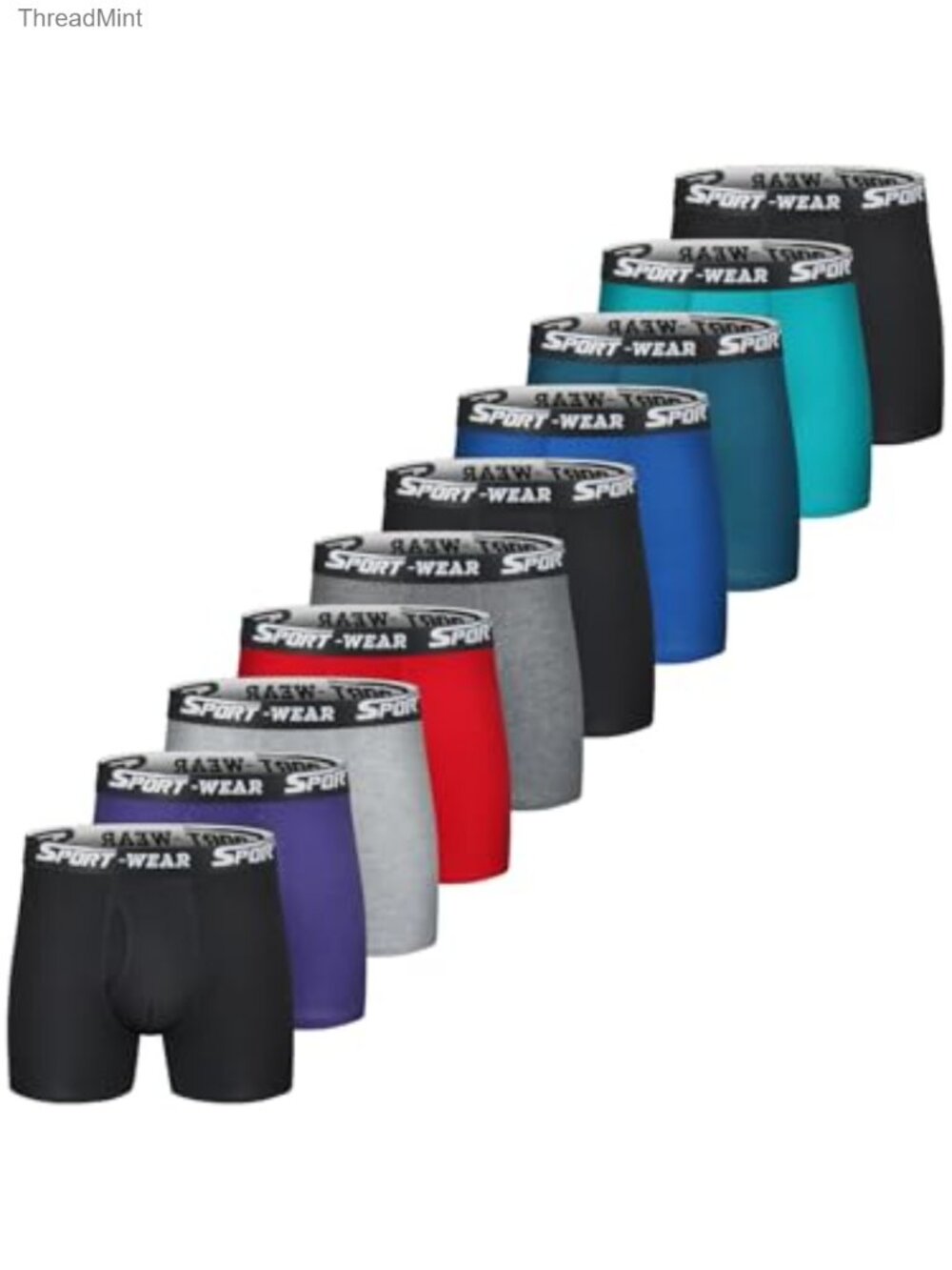 Mens Cotton Boxer Briefs Short Leg Comfy Breathable Sport 10 Pack